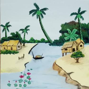 Original Illustration Seascape Paintings by Hasina Akter