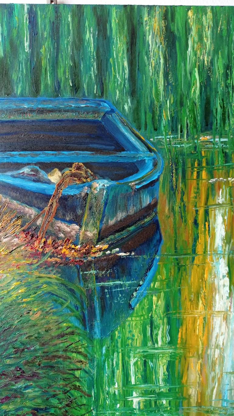 Original Impressionism Boat Painting by Alessio Levorato