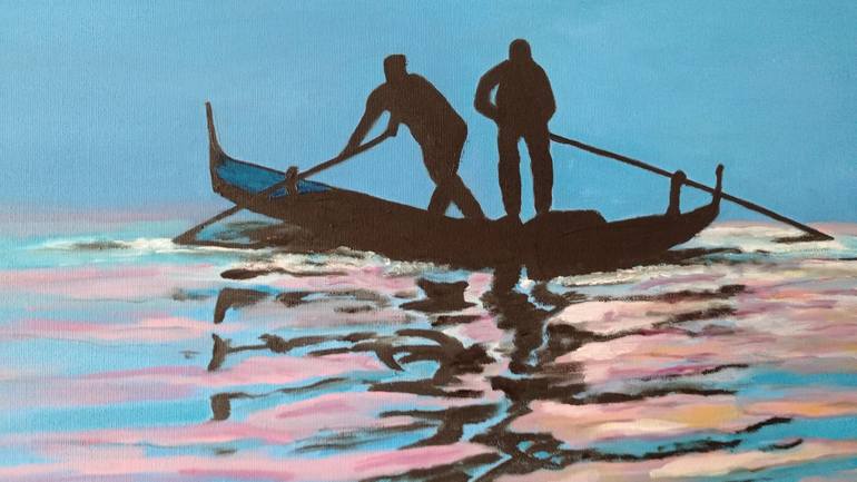 Original Boat Painting by Alessio Levorato