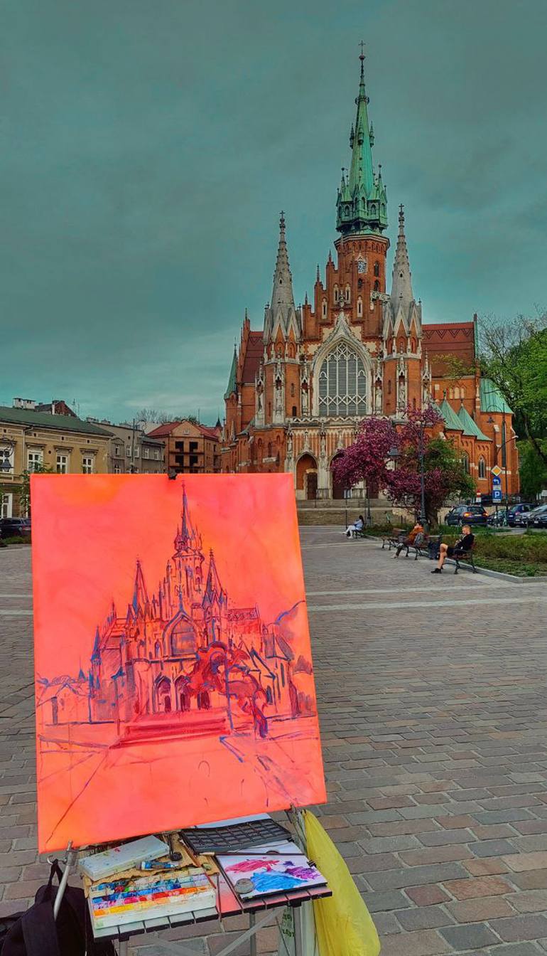 Original Impressionism Architecture Painting by Anastasiia Kurkova