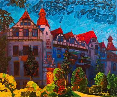 Original Impressionism Architecture Paintings by Anastasiia Kurkova