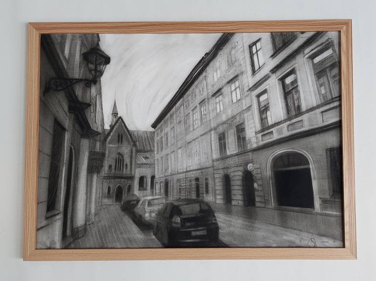 Original Contemporary Architecture Drawing by Anastasiia Kurkova