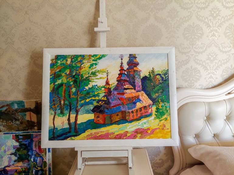 Original Impressionism Architecture Painting by Anastasiia Kurkova