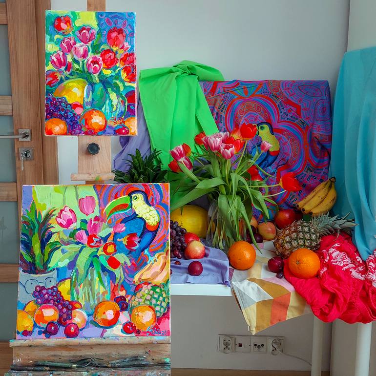 Original Impressionism Still Life Painting by Anastasiia Kurkova