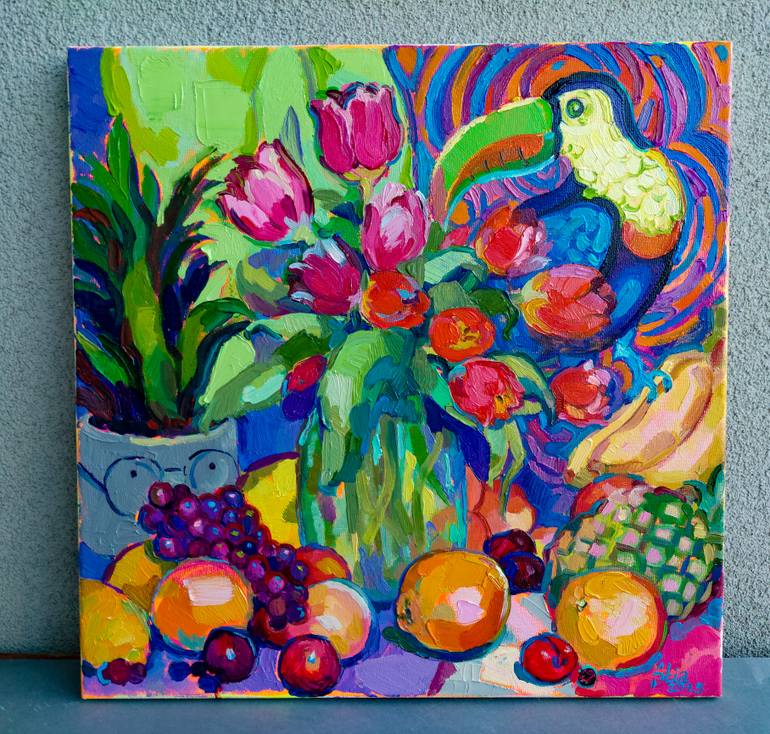 Original Impressionism Still Life Painting by Anastasiia Kurkova