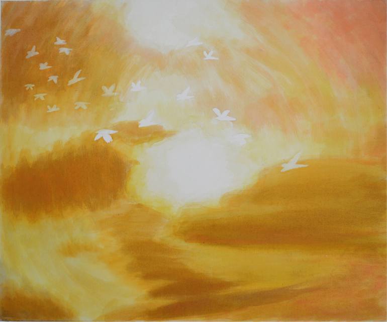 Original Sunset Painting by Michele Ingman | Contemporary Art on Canvas | Into the Sun