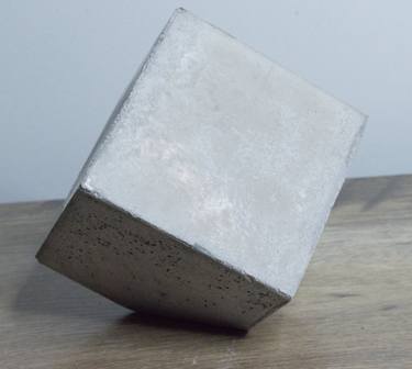 Cube in Stasis Concrete Sculpture 1 thumb