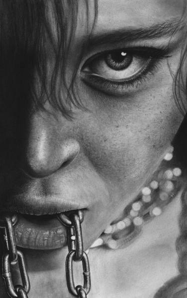 Print of Fine Art Portrait Drawings by shima vosoughian