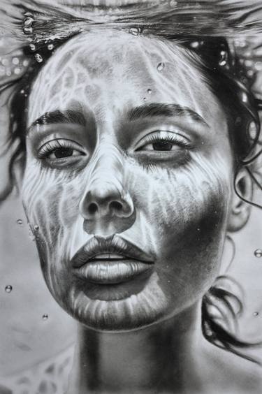 Print of Realism Water Drawings by shima vosoughian