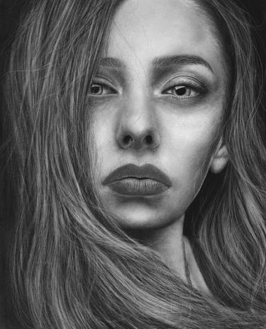 Print of Realism Portrait Drawings by shima vosoughian