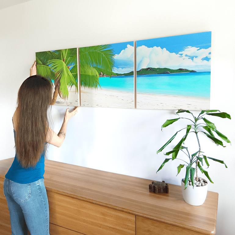 Original Realism Beach Painting by Aline Belliard