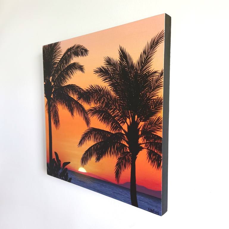 Original Photorealism Beach Painting by Aline Belliard