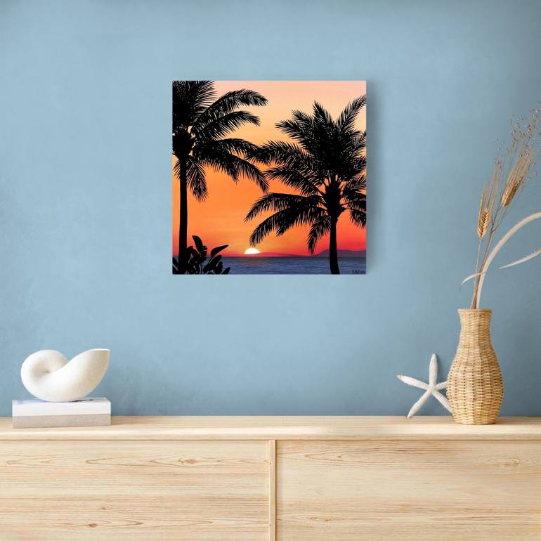 Original Photorealism Beach Painting by Aline Belliard