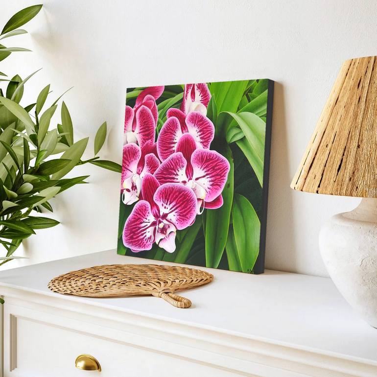 Original Photorealism Floral Painting by Aline Belliard