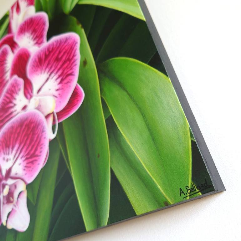 Original Photorealism Floral Painting by Aline Belliard