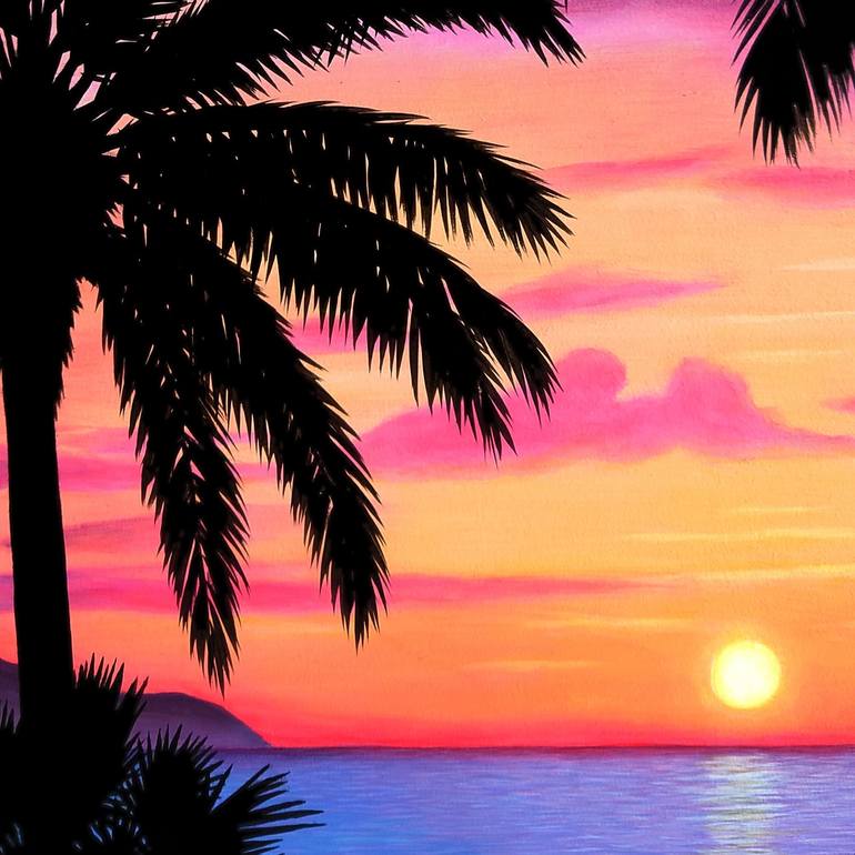 Original Realism Beach Painting by Aline Belliard