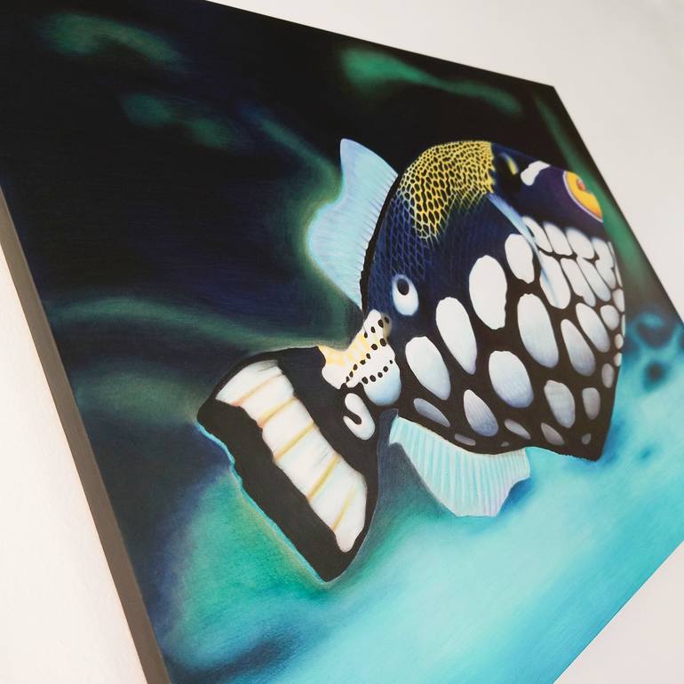 Original Photorealism Fish Painting by Aline Belliard