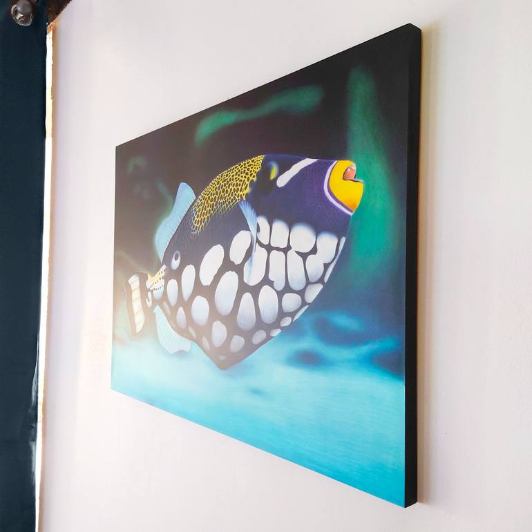 Original Photorealism Fish Painting by Aline Belliard