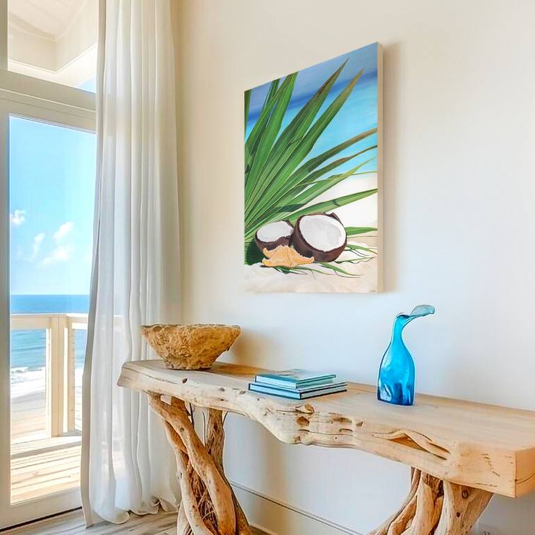 Original Photorealism Beach Painting by Aline Belliard
