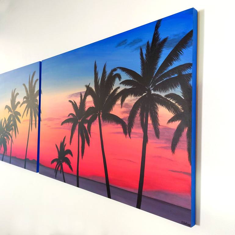 Original Photorealism Beach Painting by Aline Belliard