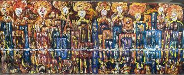Original Abstract Expressionism Cities Paintings by Shahi Dayekh