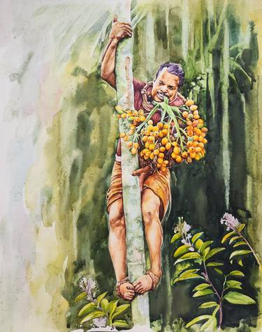 Original People Paintings by LOKU ARUMAGE SUSANTHA RANGANA KARUNARATHNA