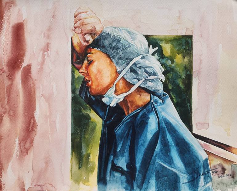 Original Classicism People Painting by Loku Arumage Susantha Rangana Karunarathna