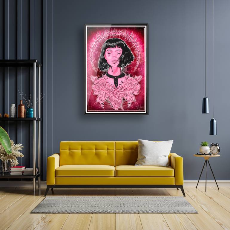 Original Abstract Expressionism Love Drawing by Mirlos  Arriaga 