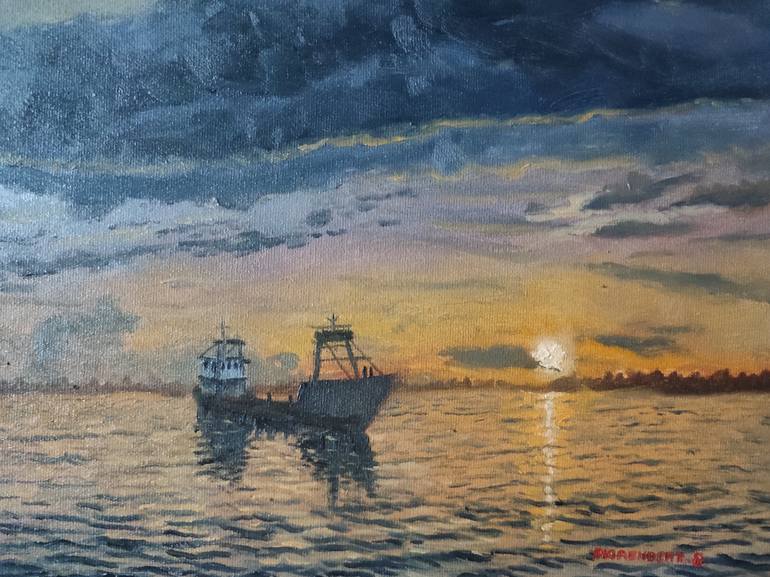 golden hour Painting by Florenbert Broñola | Saatchi Art