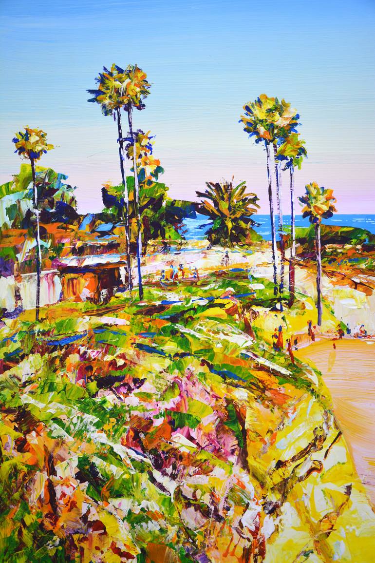 Original Impressionism Beach Painting by Iryna Kastsova