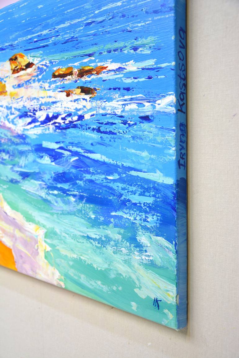 Original Impressionism Beach Painting by Iryna Kastsova