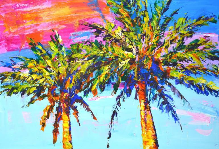 Palm trees 6. Painting by Iryna Kastsova | Saatchi Art