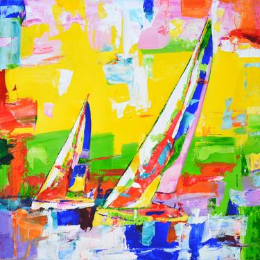 Print of Abstract Expressionism Yacht Paintings by Iryna Kastsova