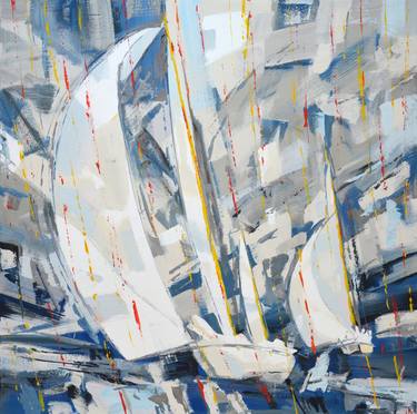 Original Abstract Expressionism Yacht Paintings by Iryna Kastsova