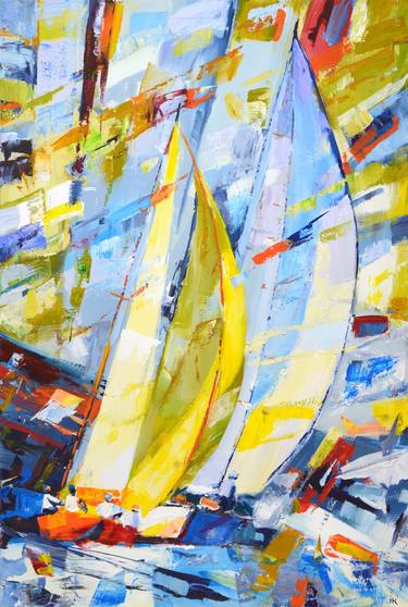 Print of Abstract Expressionism Yacht Paintings by Iryna Kastsova