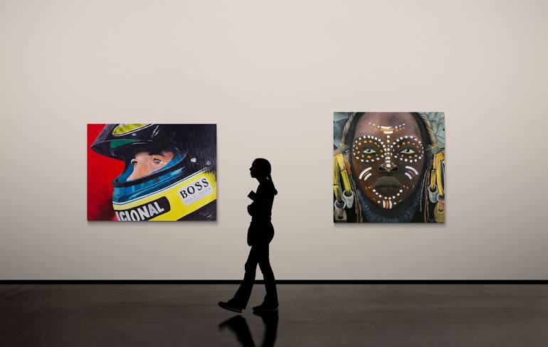 Original Conceptual Pop Culture/Celebrity Painting by Franco Rodrigo Santos Moreira