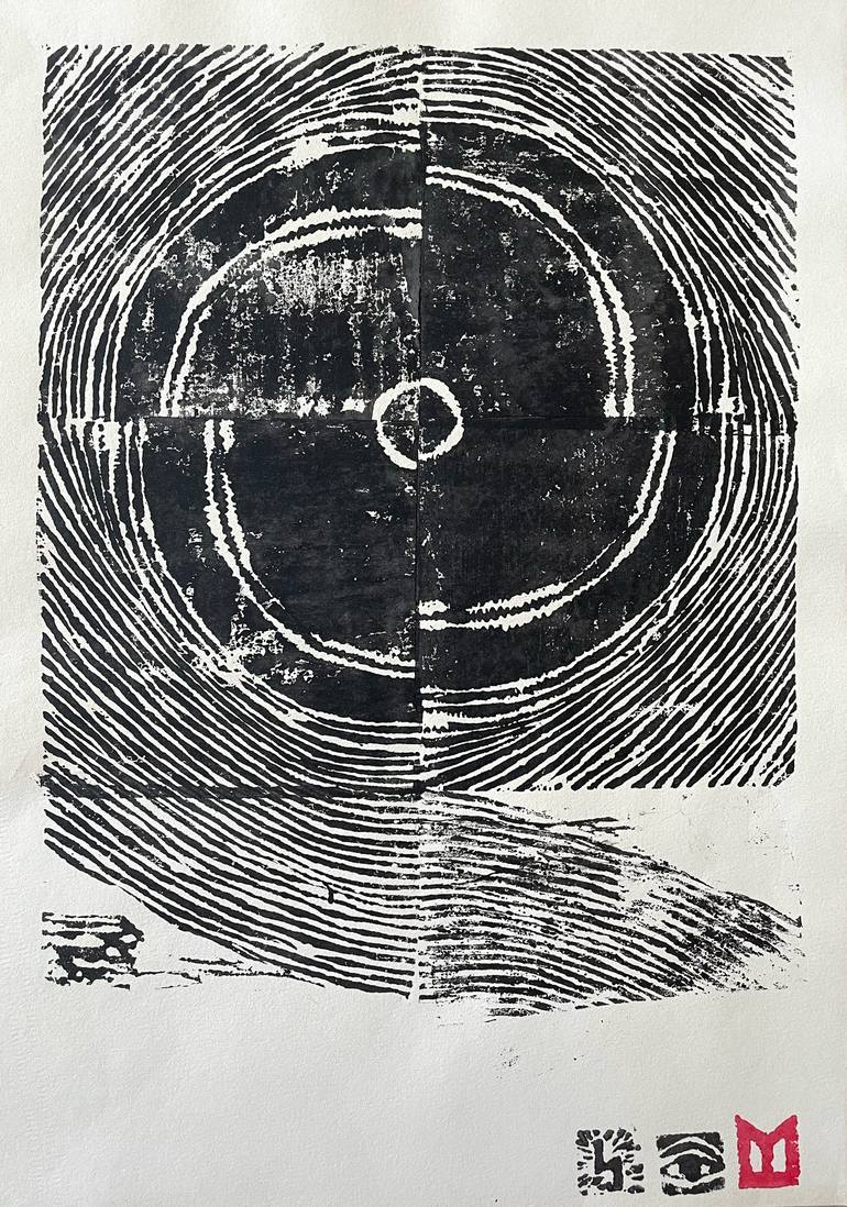 Abstract woodcut Printmaking by Denya Mishin | Saatchi Art