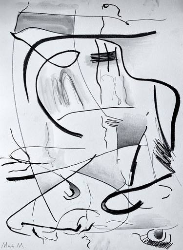 Original Abstract Expressionism Abstract Drawings by Moisés Moreno