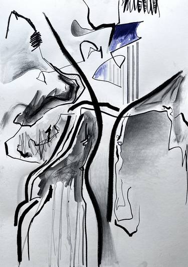 Original Abstract Expressionism Abstract Drawings by Moisés Moreno