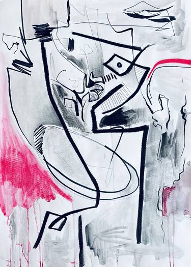 Original Abstract Expressionism Abstract Drawings by Moisés Moreno