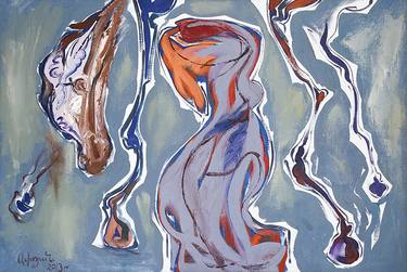 Original Minimalism Horse Paintings by Vahe Apoyan