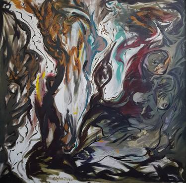 Original Abstract Expressionism Fantasy Paintings by Vahe Apoyan