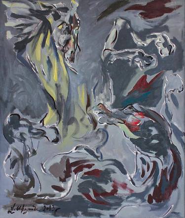 Print of Figurative Horse Paintings by Vahe Apoyan