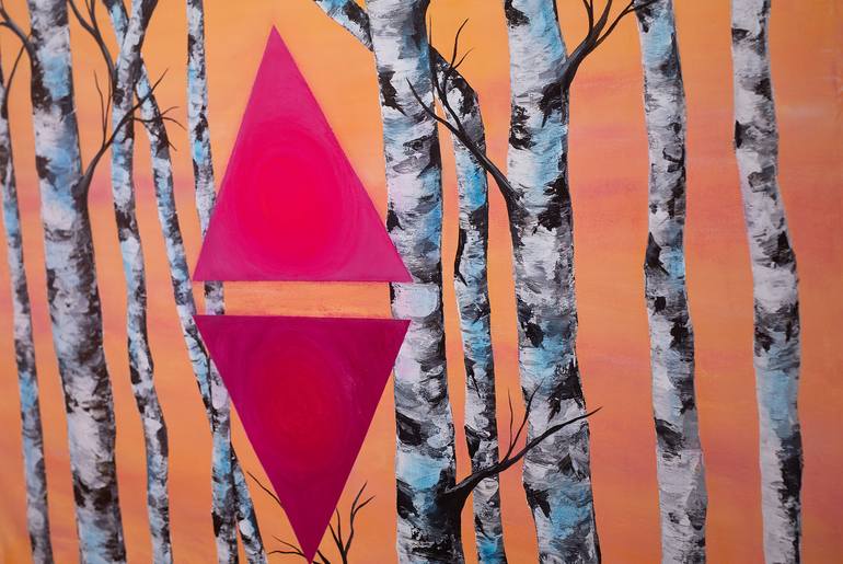 Original Symbolism Geometric Painting by Alena Khokhlova