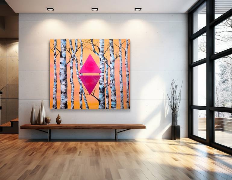 Original Symbolism Geometric Painting by Alena Khokhlova