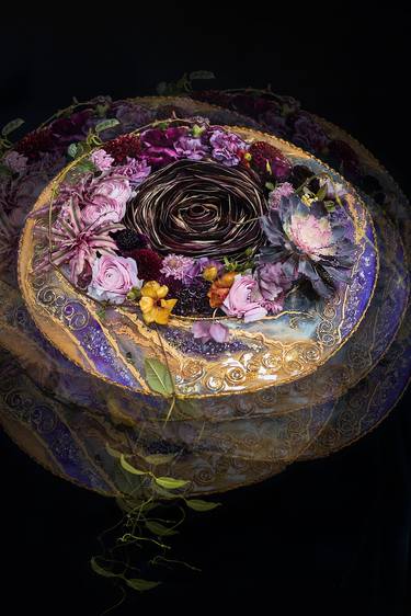 Original Abstract Floral Mixed Media by Alena Khokhlova