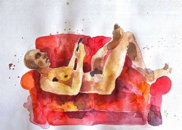 Print of Impressionism Nude Paintings by Daria Vinarskaya