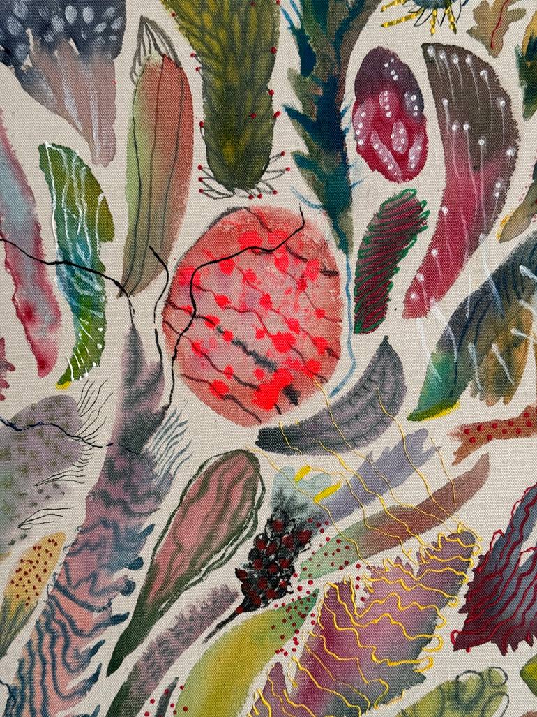 Original Abstract Botanic Painting by Vanessa Valero