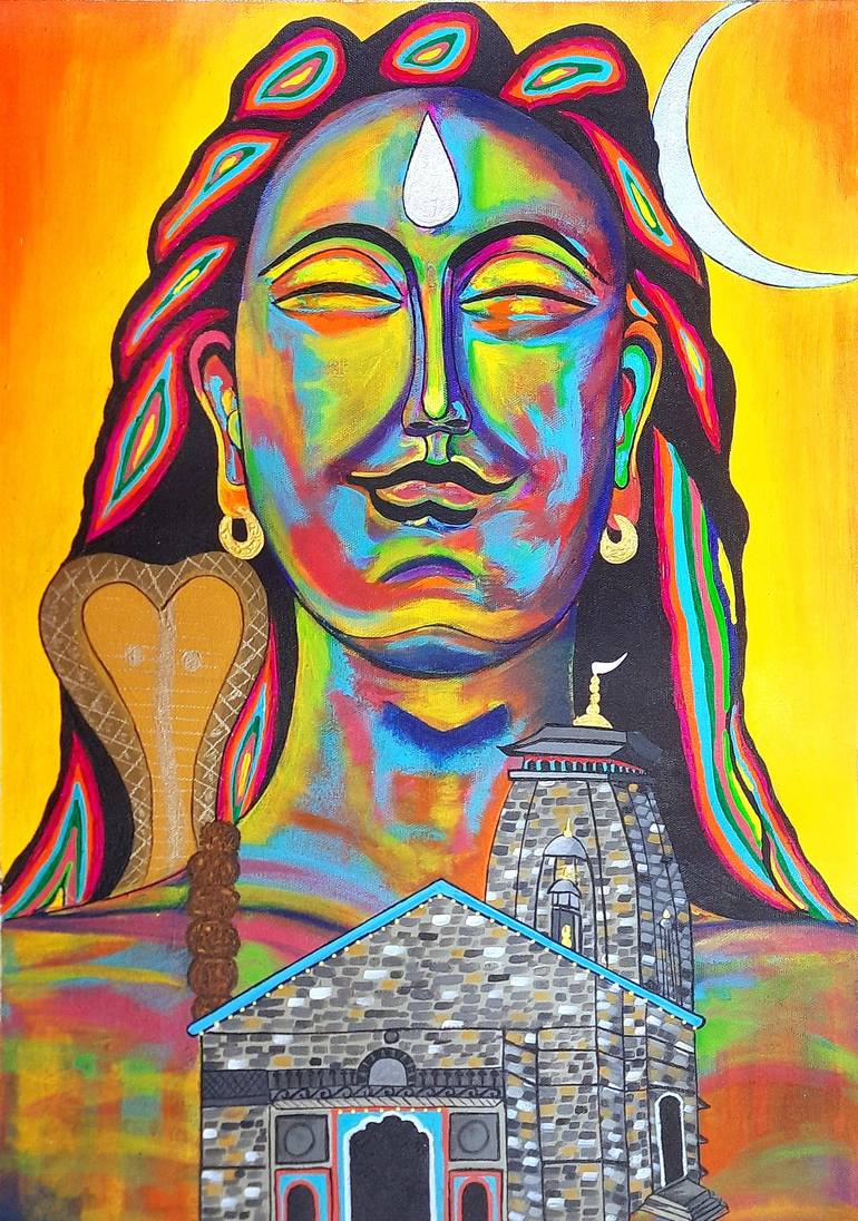 Adiyogi: The Shiva Painting by Seemantaparna Ghosh | Saatchi Art