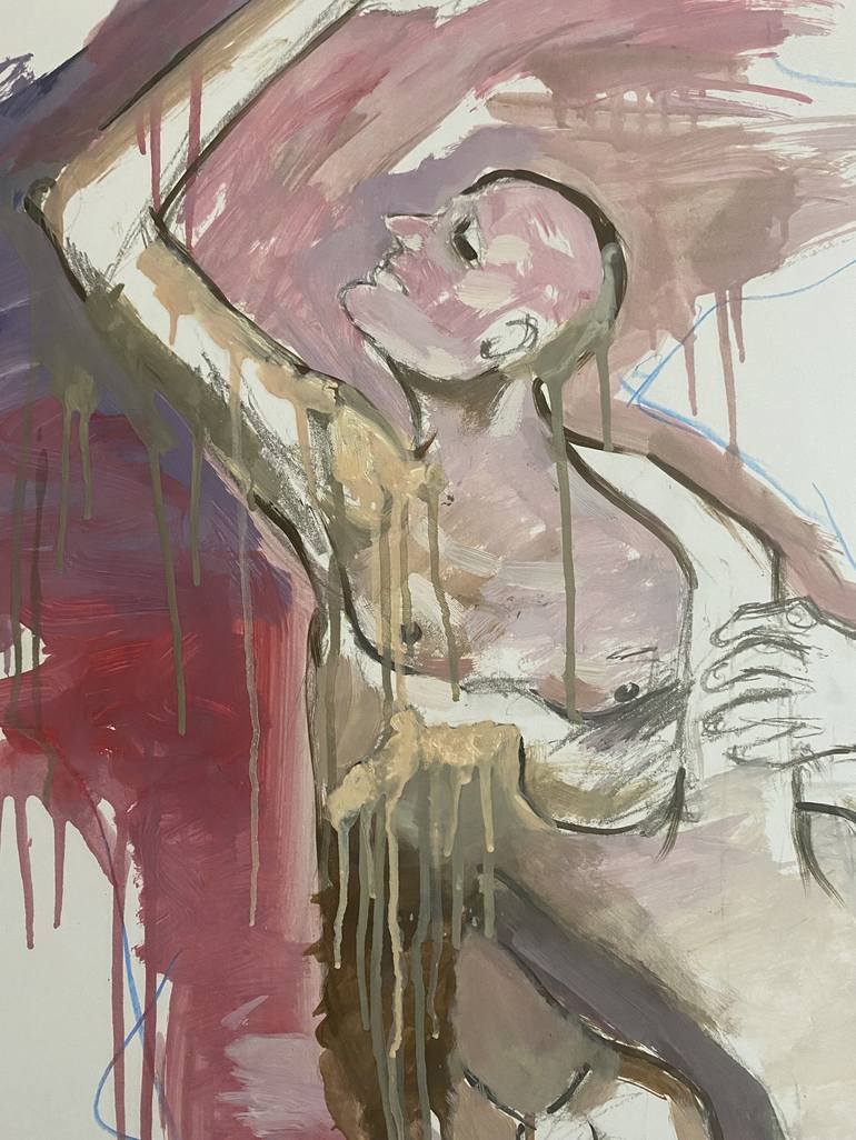 Original Expressionism Nude Painting by Alejandro Duarte